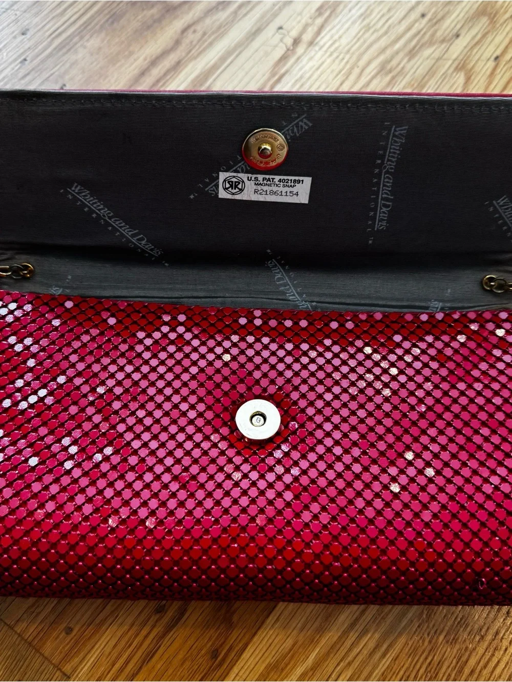 Vintage Whiting & Davis Red Mesh Crossbody Clutch – Women's Evening Bag, EUC